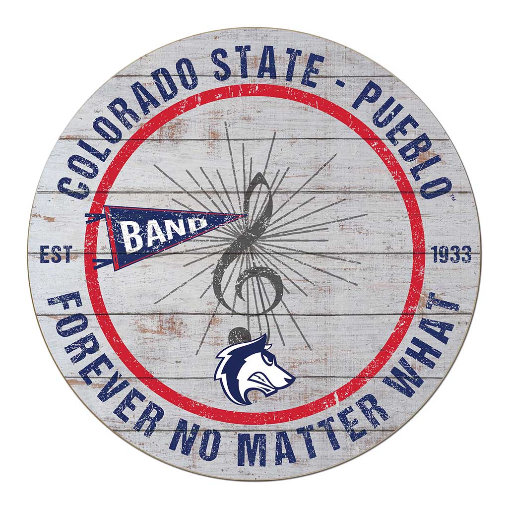 20x20 Throwback Weathered Circle Colorado State-Pueblo Thunder Wolves Band