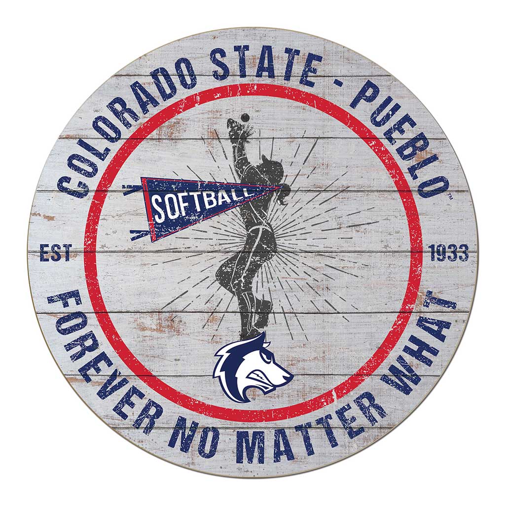 20x20 Throwback Weathered Circle Colorado State-Pueblo Thunder Wolves Softball