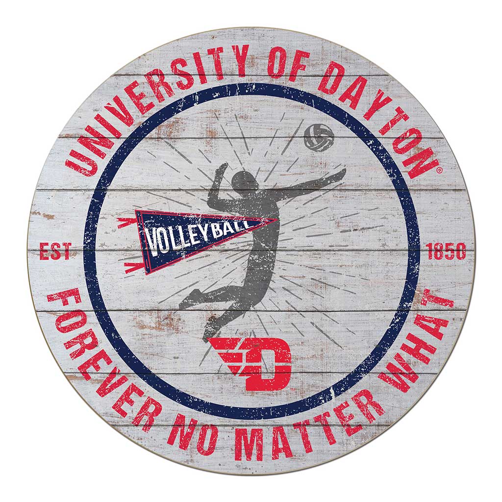 20x20 Throwback Weathered Circle Dayton Flyers Volleyball