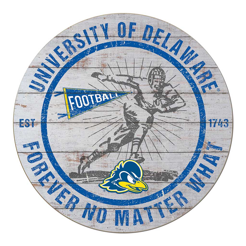 20x20 Throwback Weathered Circle Delaware Fightin Blue Hens