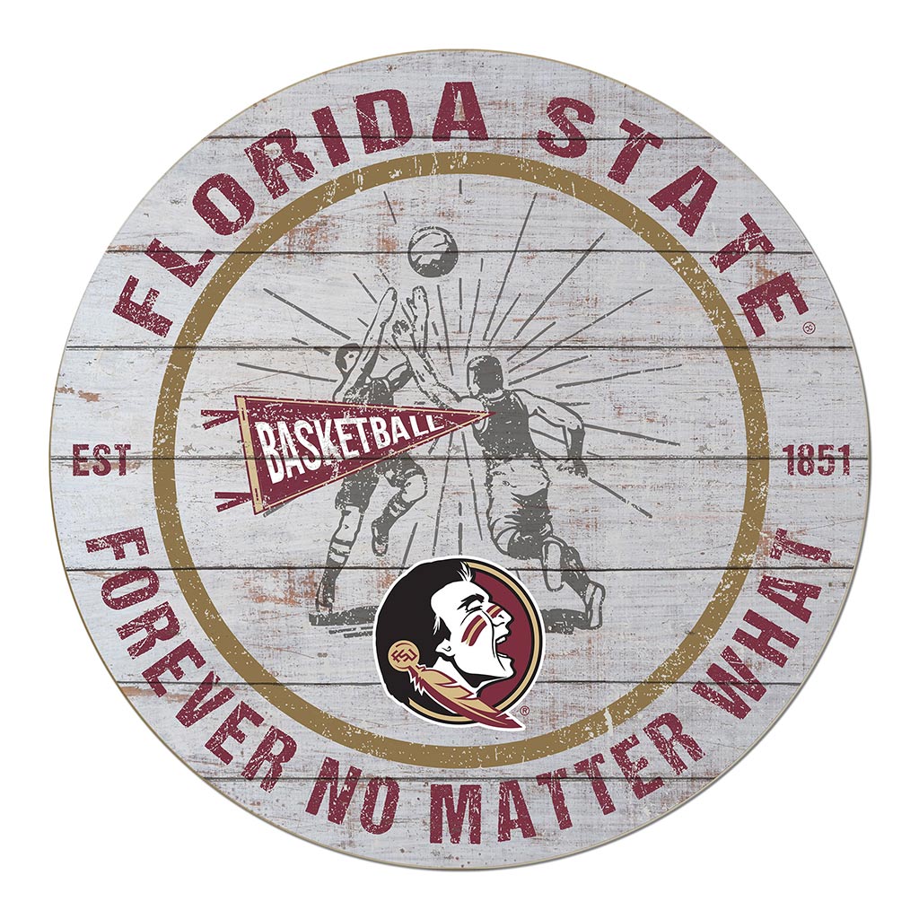 20x20 Throwback Weathered Circle Florida State Seminoles Basketball