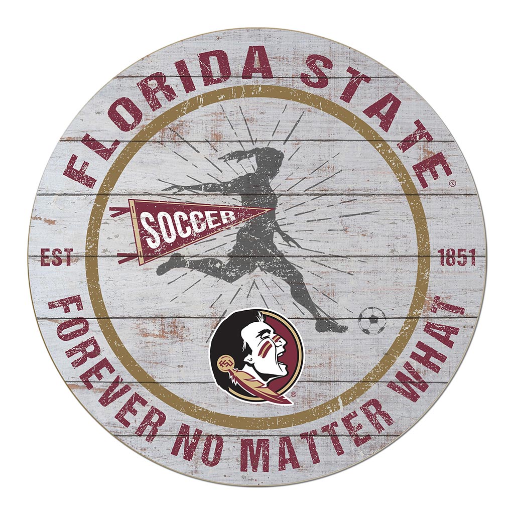 20x20 Throwback Weathered Circle Florida State Seminoles Soccer Girls