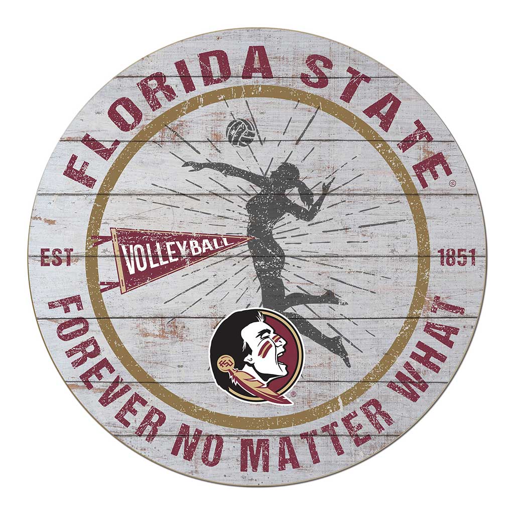 20x20 Throwback Weathered Circle Florida State Seminoles Volleyball Girls