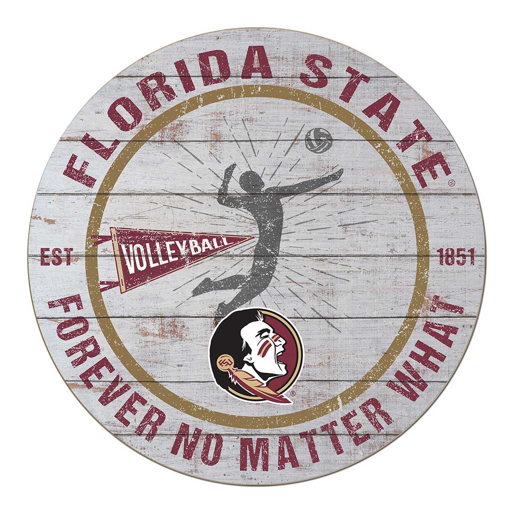 20x20 Throwback Weathered Circle Florida State Seminoles Volleyball