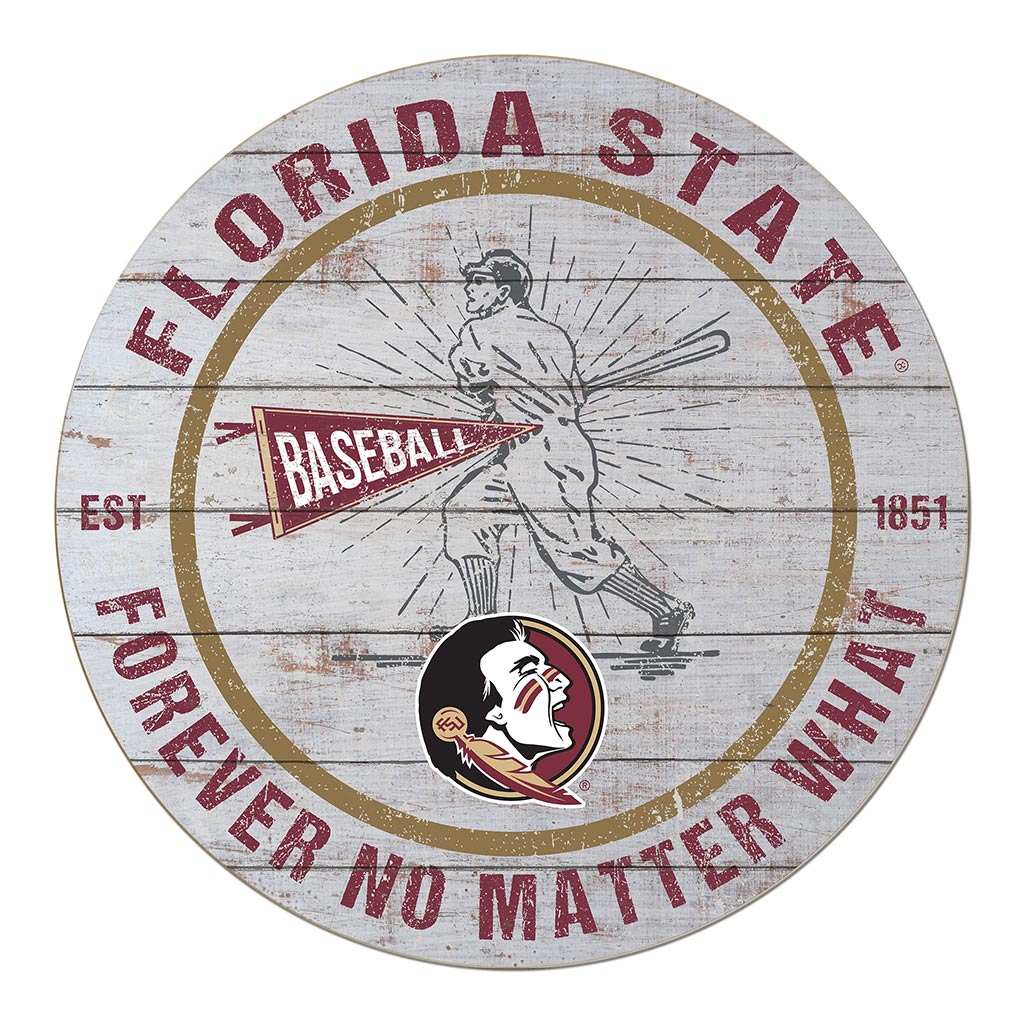 20x20 Throwback Weathered Circle Florida State Seminoles Baseball