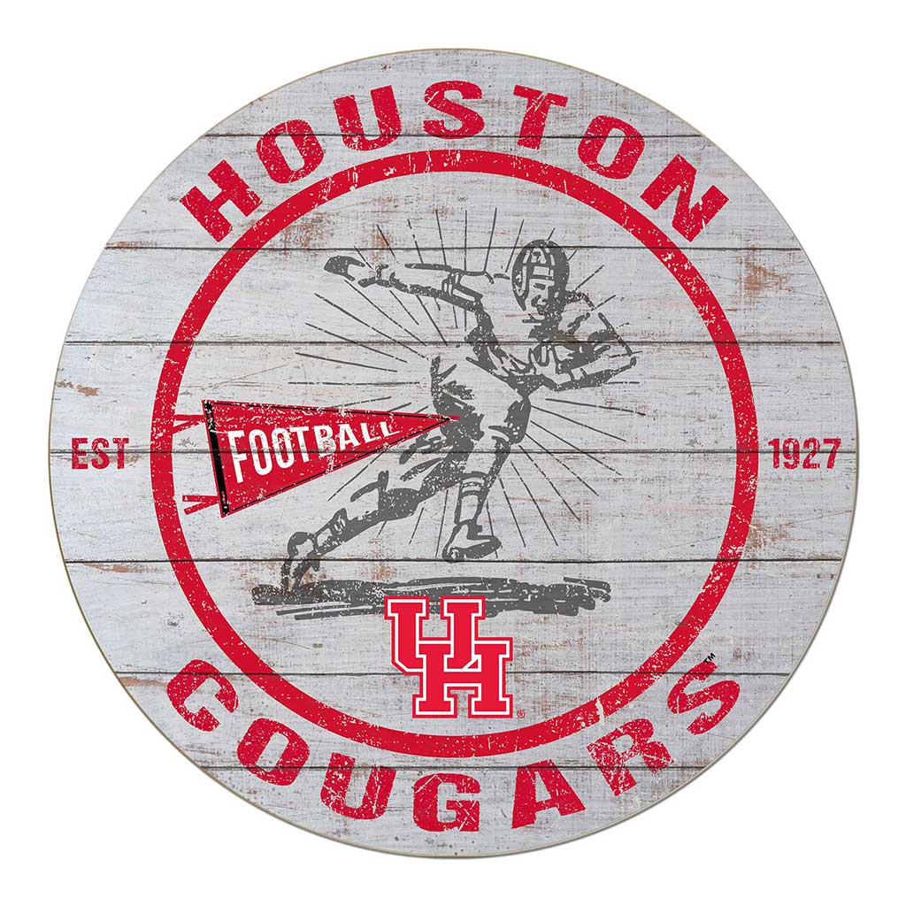 20x20 Throwback Weathered Circle Houston Cougars