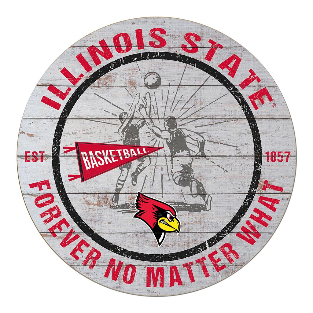 20x20 Throwback Weathered Circle Illinois State Redbirds Basketball