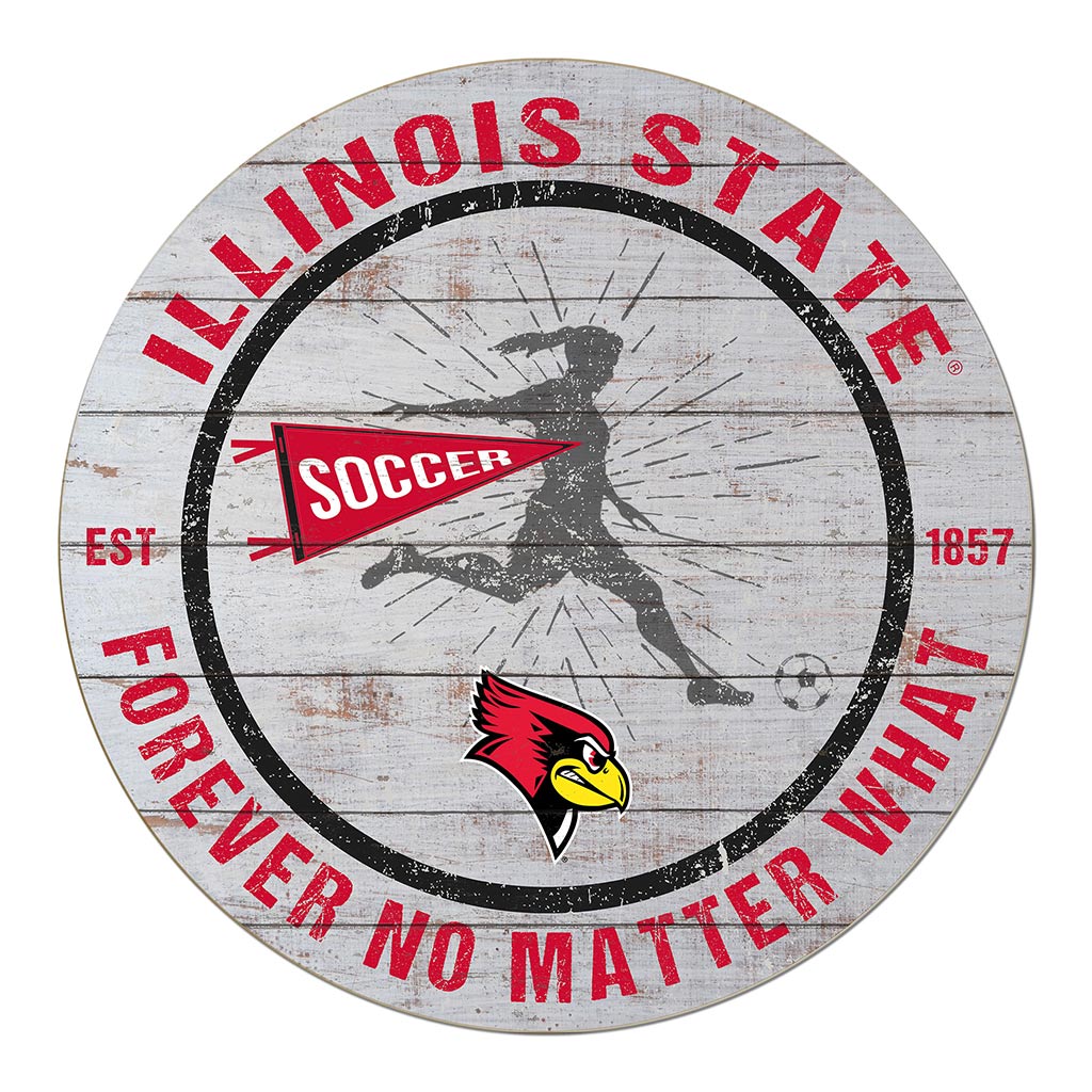 20x20 Throwback Weathered Circle Illinois State Redbirds Soccer Girls