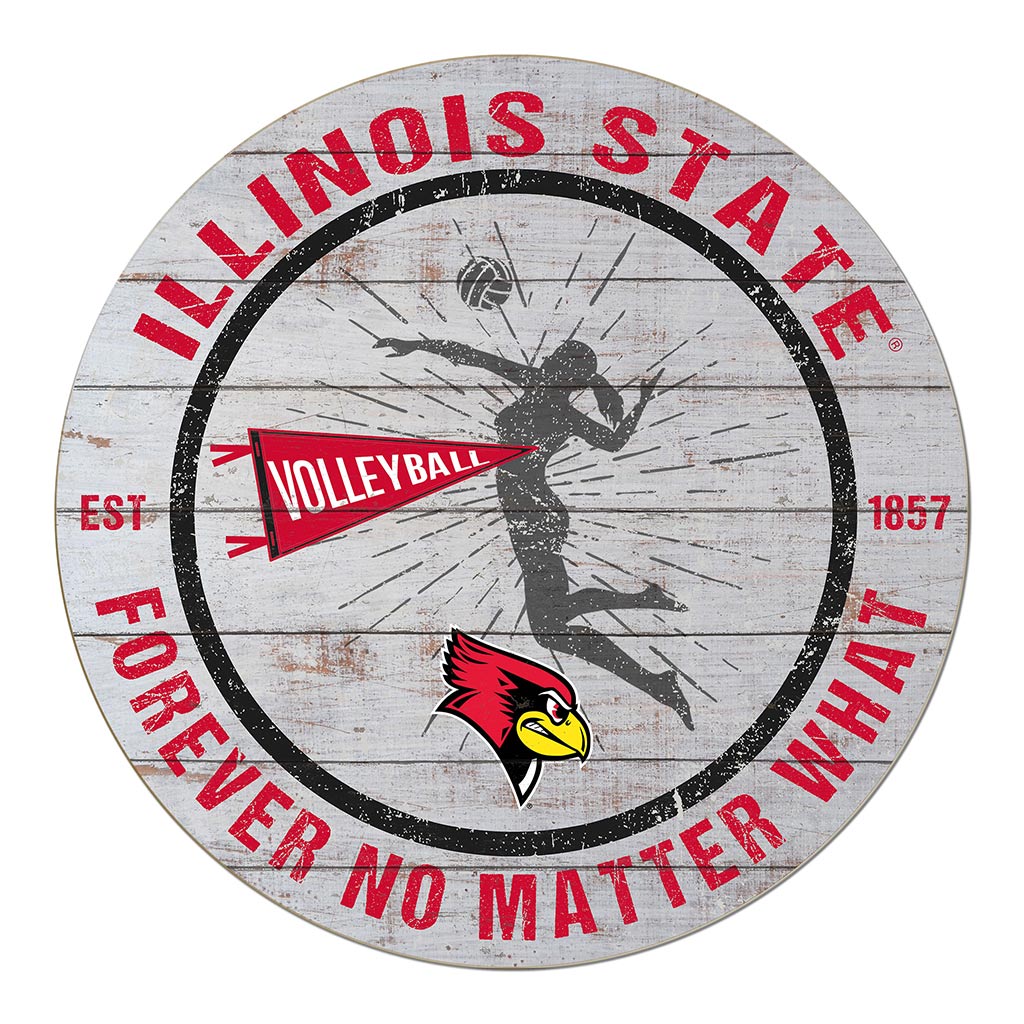 20x20 Throwback Weathered Circle Illinois State Redbirds Volleyball Girls