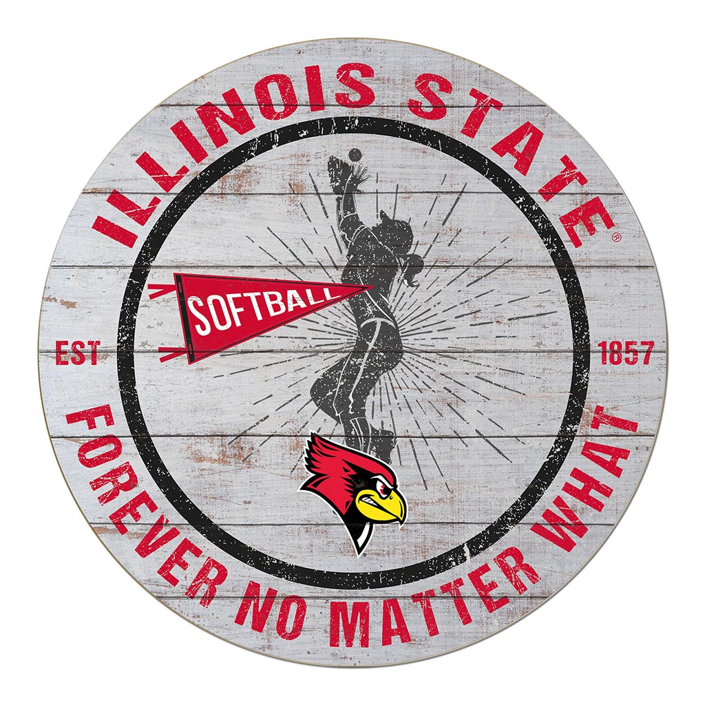 20x20 Throwback Weathered Circle Illinois State Redbirds Softball