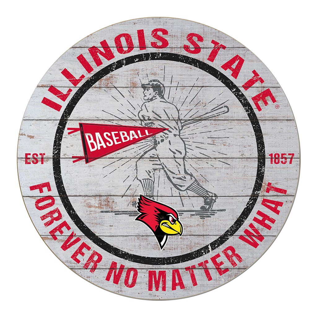 20x20 Throwback Weathered Circle Illinois State Redbirds Baseball