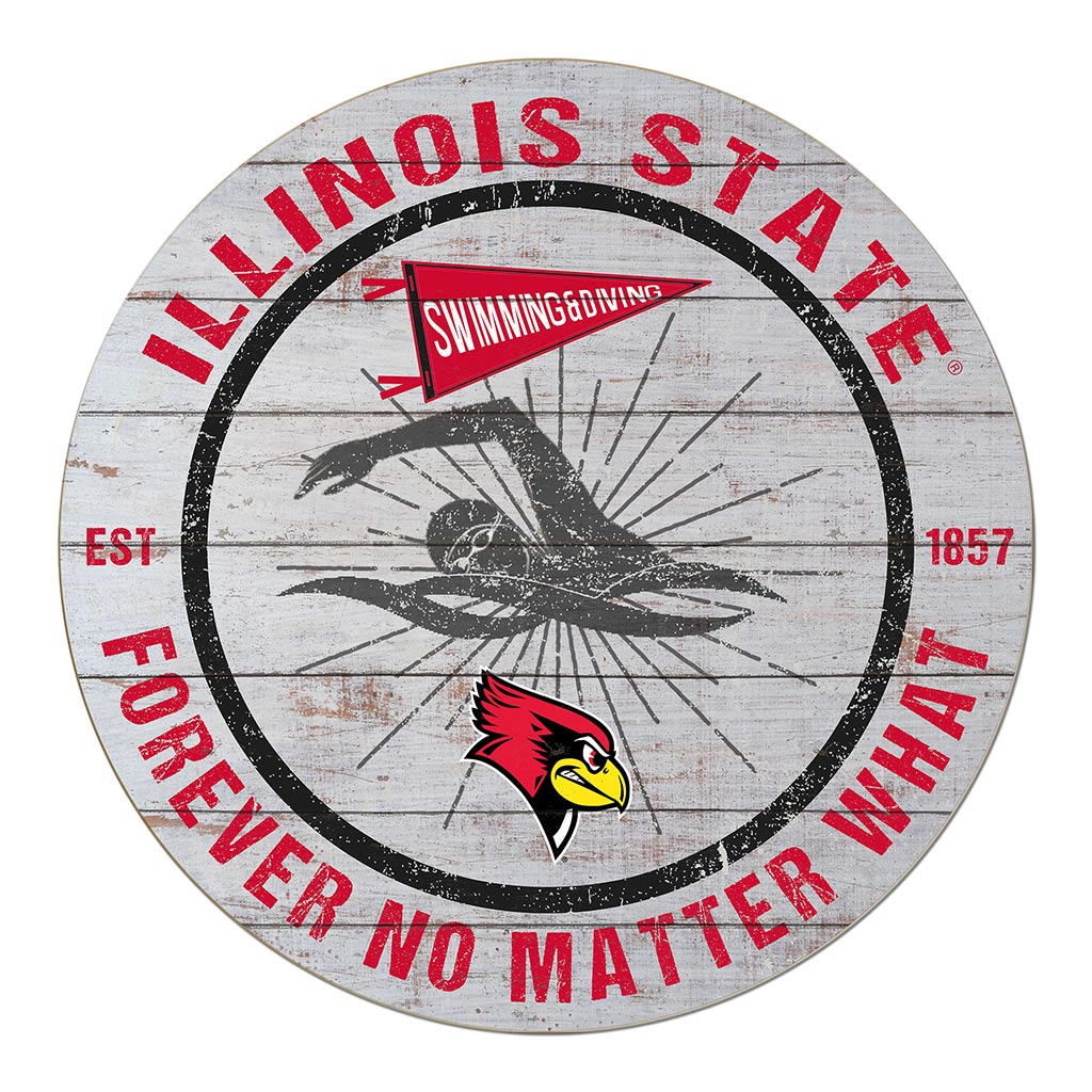 20x20 Throwback Weathered Circle Illinois State Redbirds Swimming