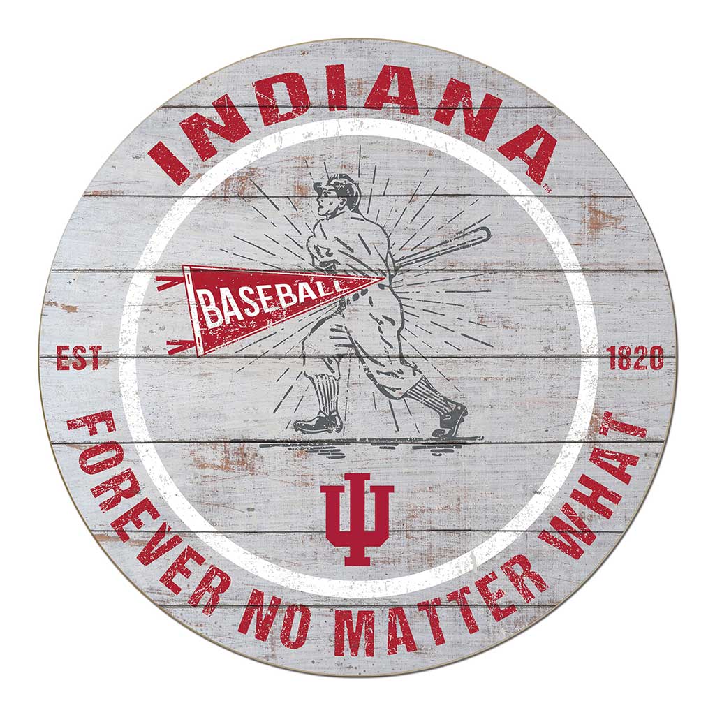 20x20 Throwback Weathered Circle Indiana Hoosiers Baseball
