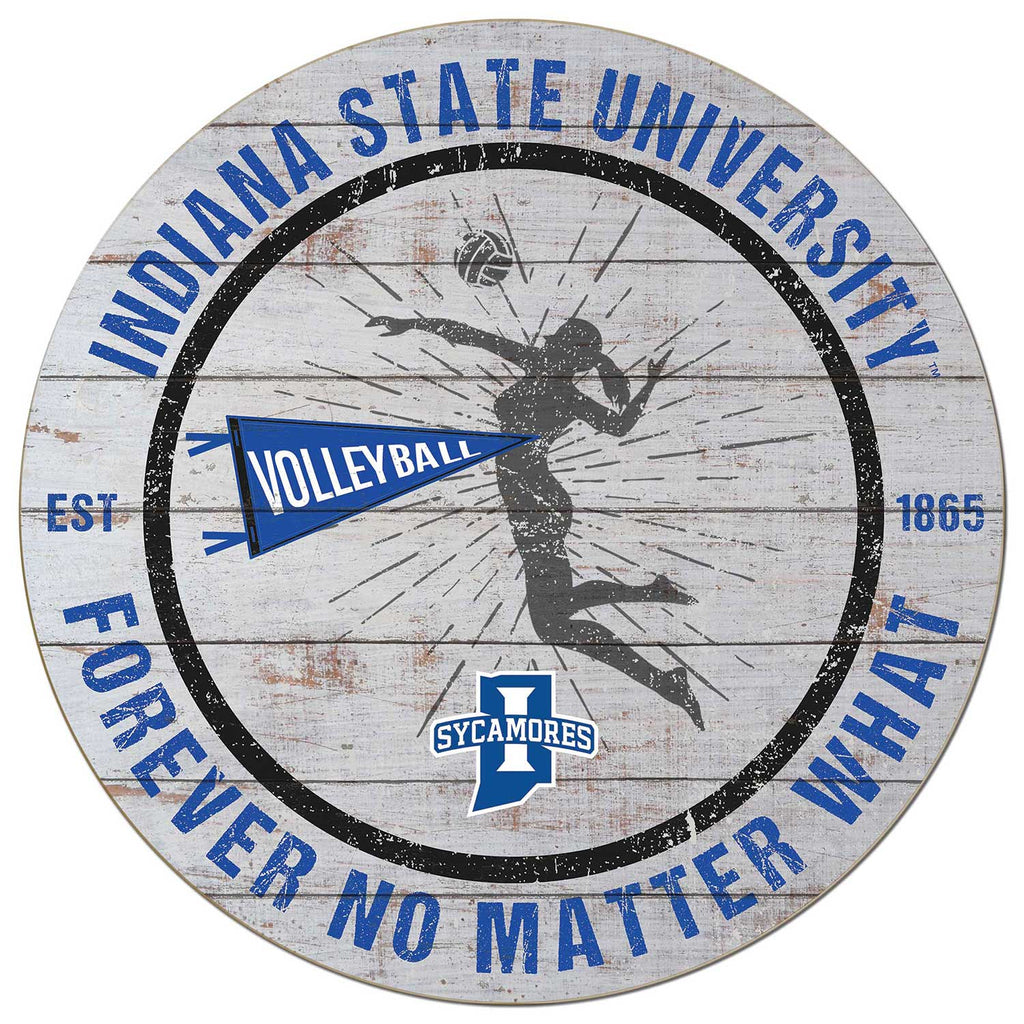 20x20 Throwback Weathered Circle Indiana State Sycamores Volleyball Girls