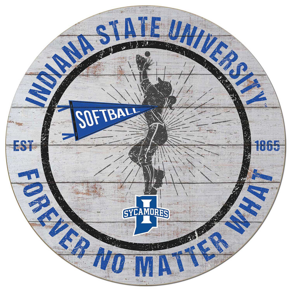 20x20 Throwback Weathered Circle Indiana State Sycamores Softball