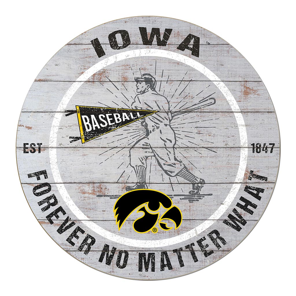 20x20 Throwback Weathered Circle Iowa Hawkeyes Baseball