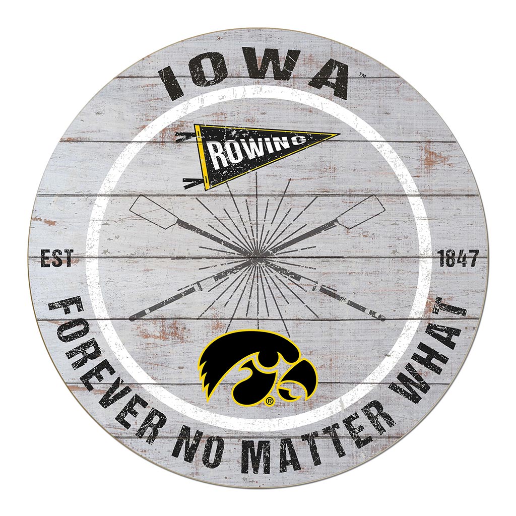 20x20 Throwback Weathered Circle Iowa Hawkeyes Rowing