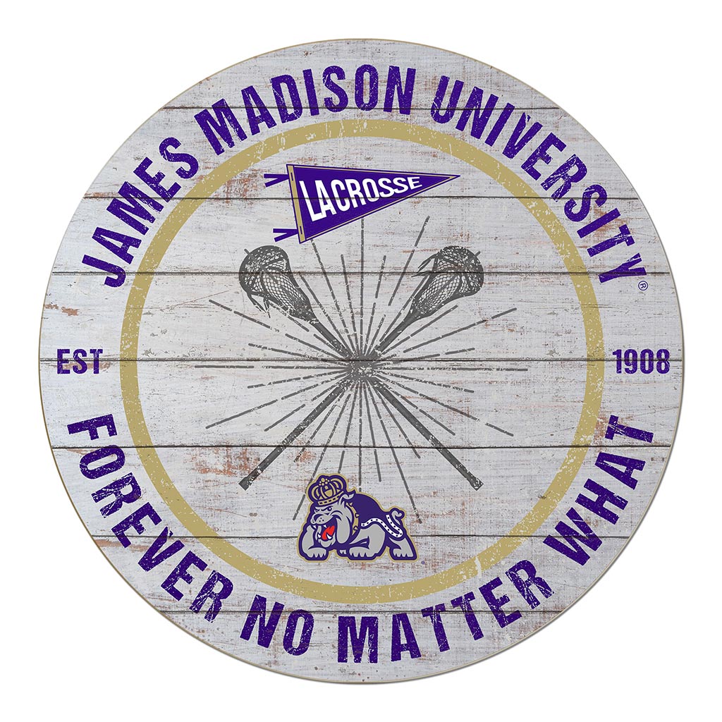 20x20 Throwback Weathered Circle James Madison Dukes Lacrosse