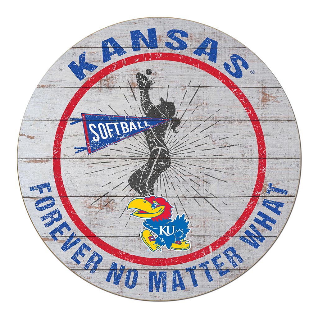 20x20 Throwback Weathered Circle Kansas Jayhawks Softball