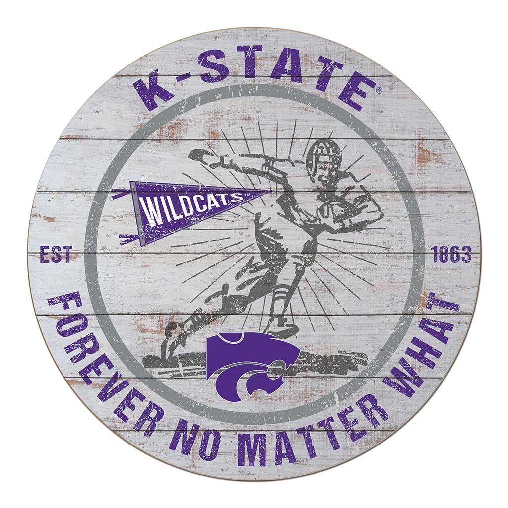 20x20 Throwback Weathered Circle Kansas State Wildcats