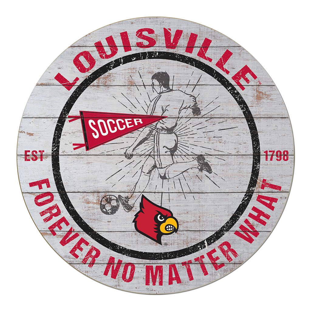 20x20 Throwback Weathered Circle Louisville Cardinals Soccer