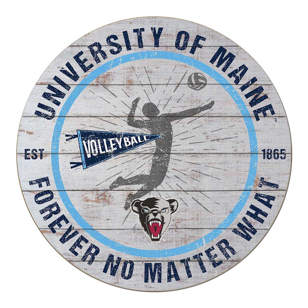 20x20 Throwback Weathered Circle Maine (Orono) Black Bears Volleyball