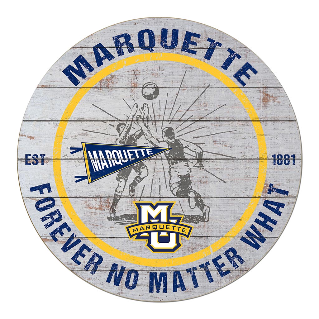 20x20 Throwback Weathered Circle Marquette Golden Eagles Basketball