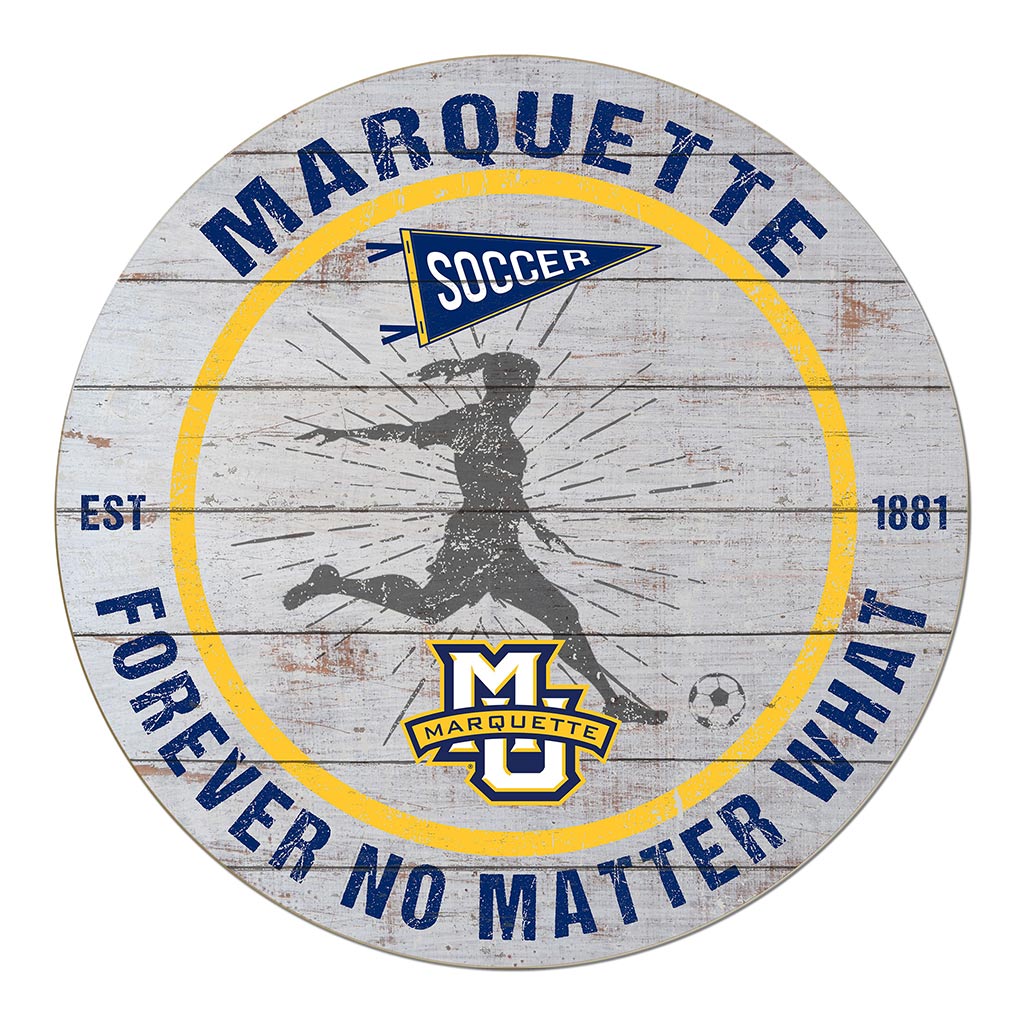 20x20 Throwback Weathered Circle Marquette Golden Eagles Soccer Girls