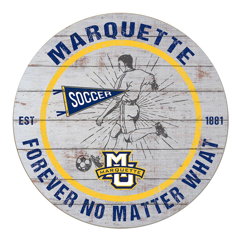 20x20 Throwback Weathered Circle Marquette Golden Eagles Soccer