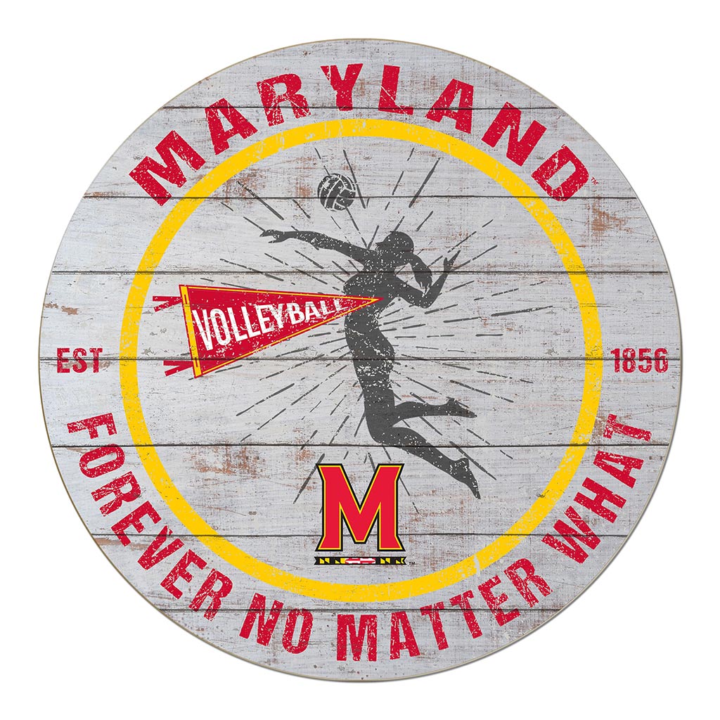 20x20 Throwback Weathered Circle Maryland Terrapins Volleyball Girls
