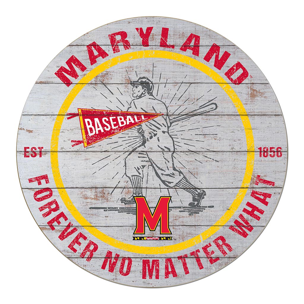 20x20 Throwback Weathered Circle Maryland Terrapins Baseball