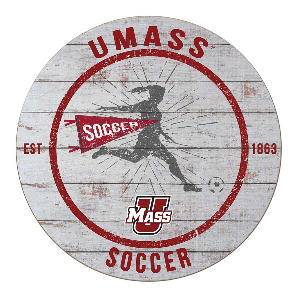 20x20 Throwback Weathered Circle Massachusetts (UMASS-Amherst) Minutemen Soccer Girls