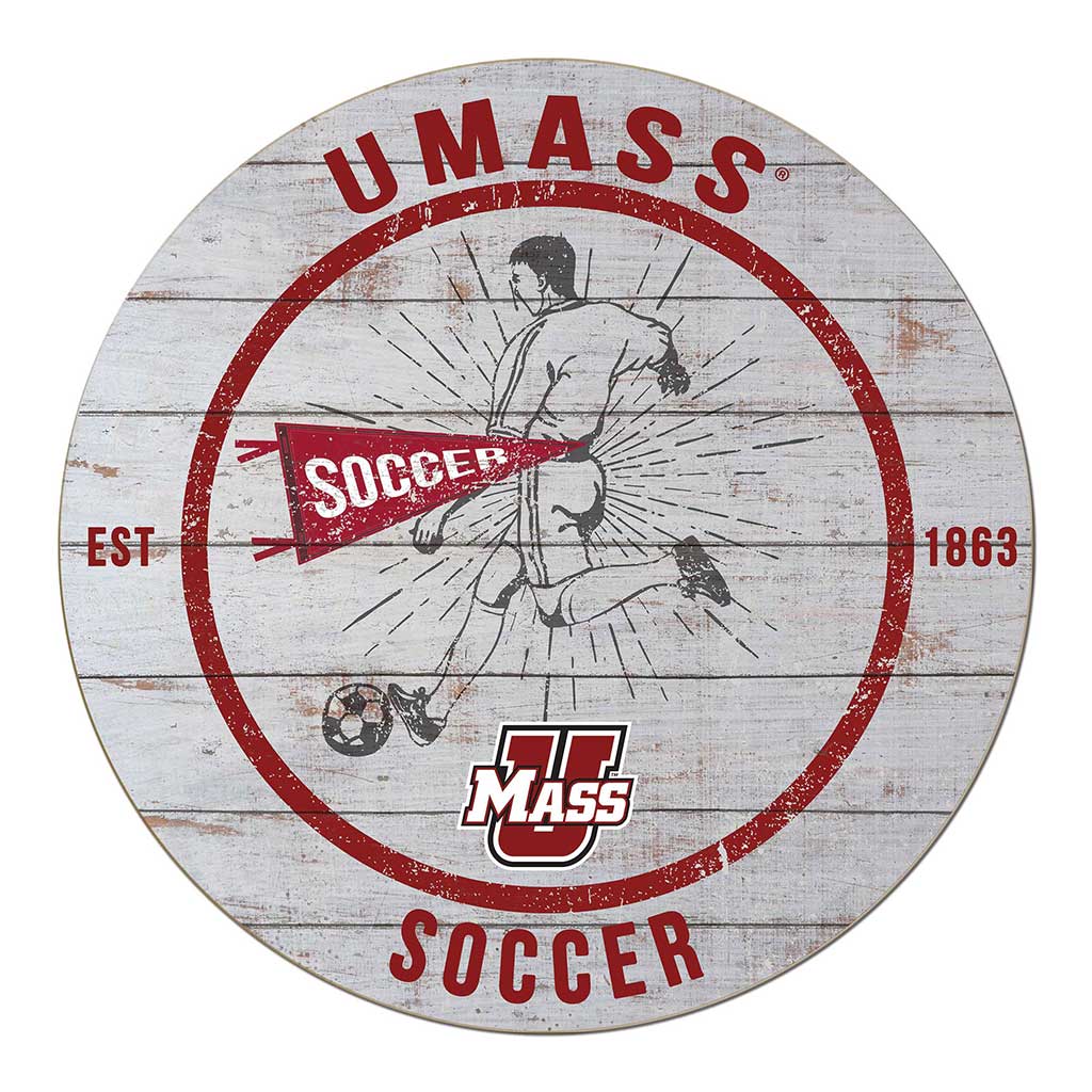 20x20 Throwback Weathered Circle Massachusetts (UMASS-Amherst) Minutemen Soccer