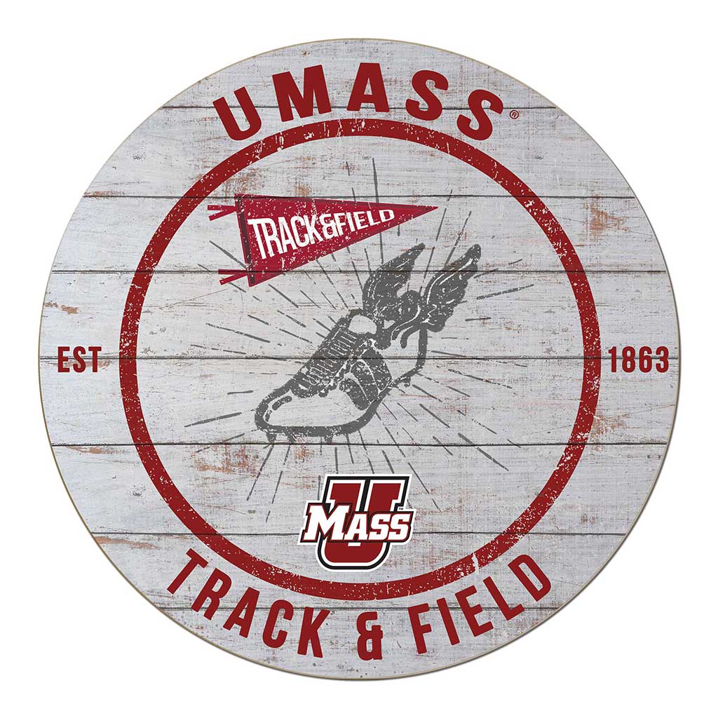 20x20 Throwback Weathered Circle Massachusetts (UMASS-Amherst) Minutemen Track