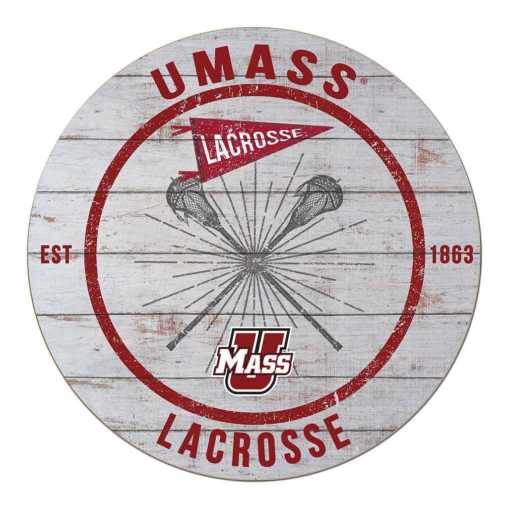 20x20 Throwback Weathered Circle Massachusetts (UMASS-Amherst) Minutemen Lacrosse