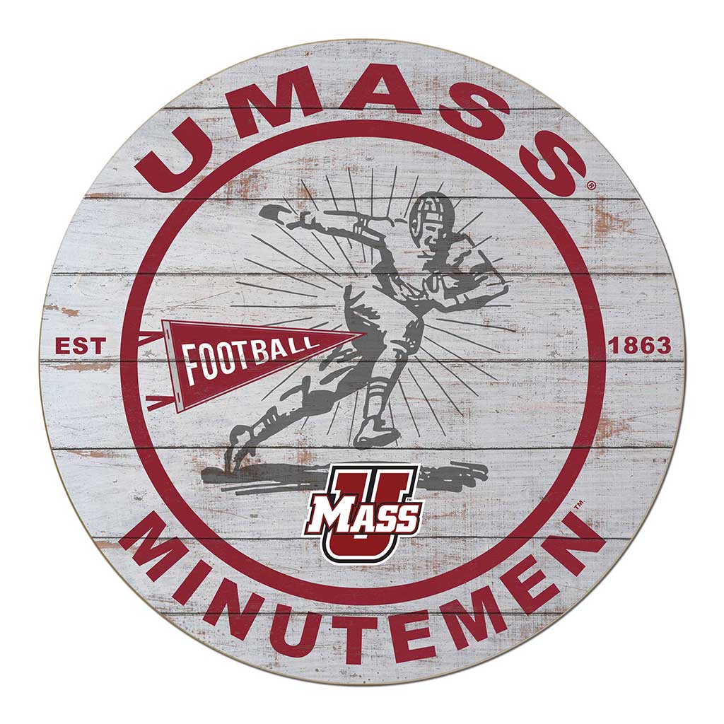 20x20 Throwback Weathered Circle Massachusetts (UMASS-Amherst) Minutemen