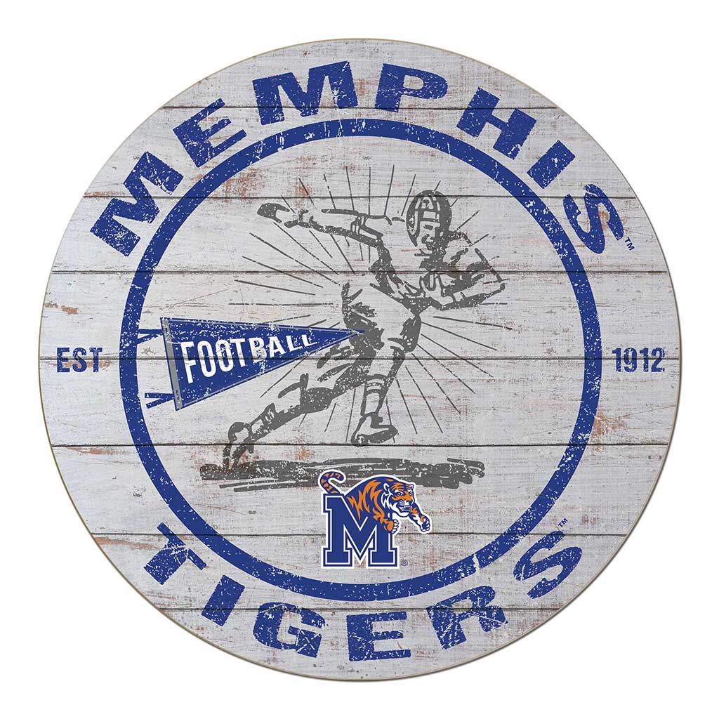 20x20 Throwback Weathered Circle Memphis Tigers
