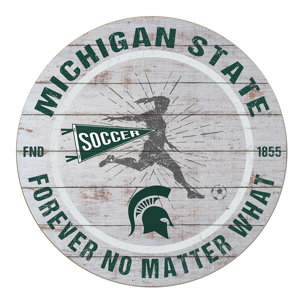 20x20 Throwback Weathered Circle Michigan State Spartans Soccer Girls
