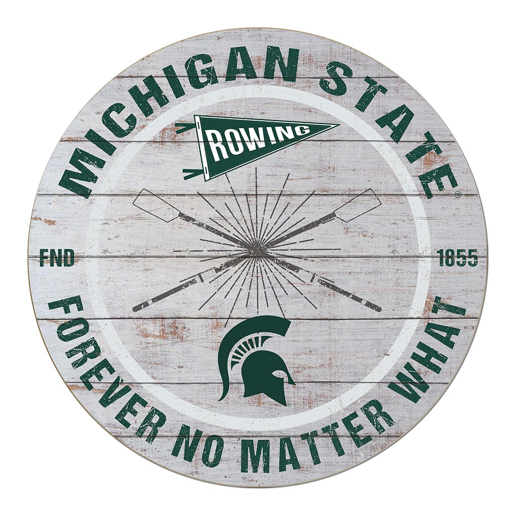 20x20 Throwback Weathered Circle Michigan State Spartans Rowing