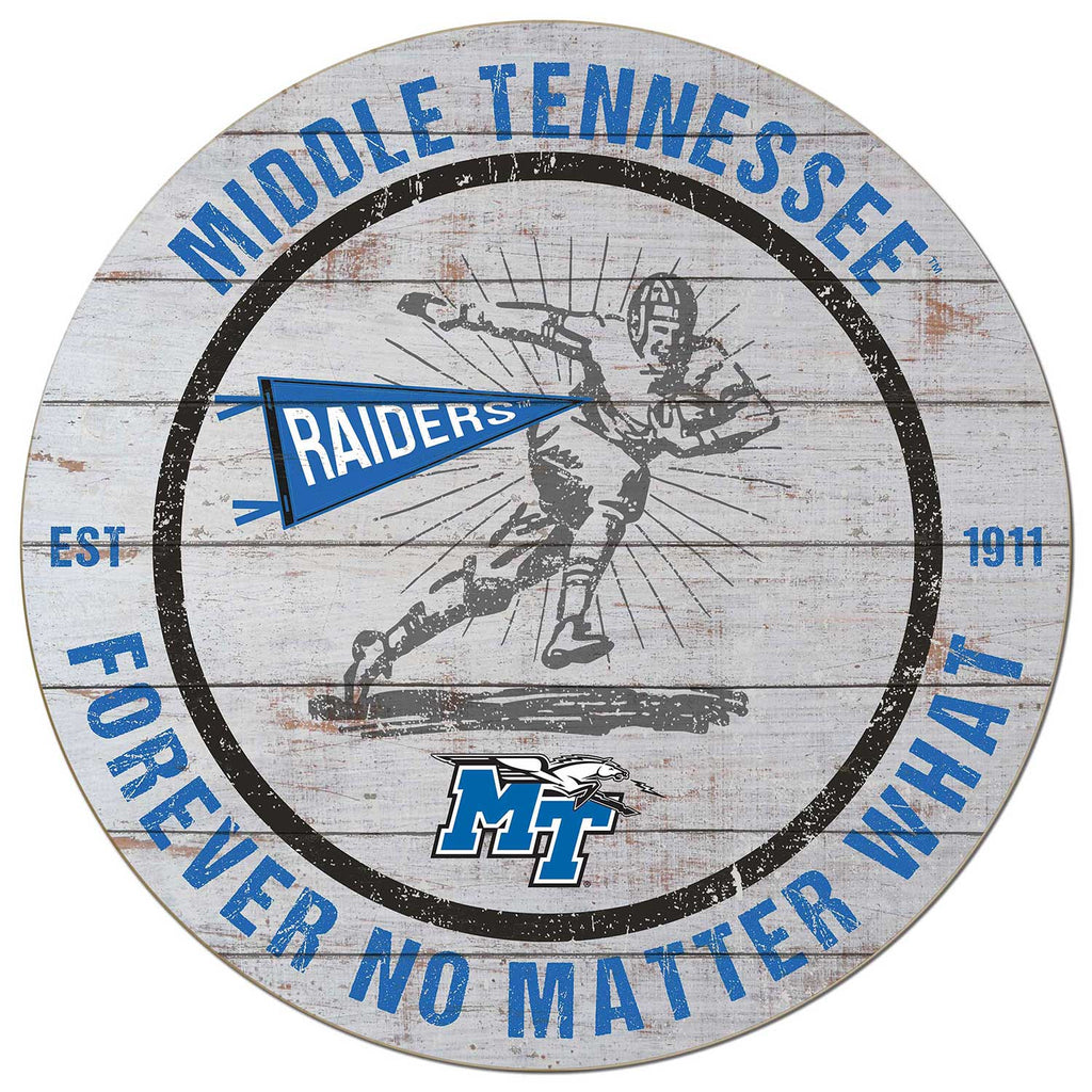 20x20 Throwback Weathered Circle Middle Tennessee State Blue Raiders
