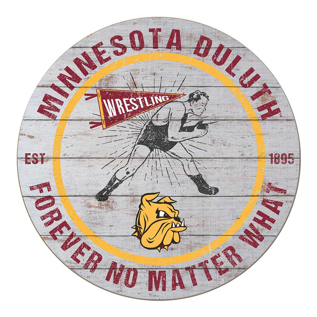 20x20 Throwback Weathered Circle Minnesota (Duluth) Bulldogs Wrestling