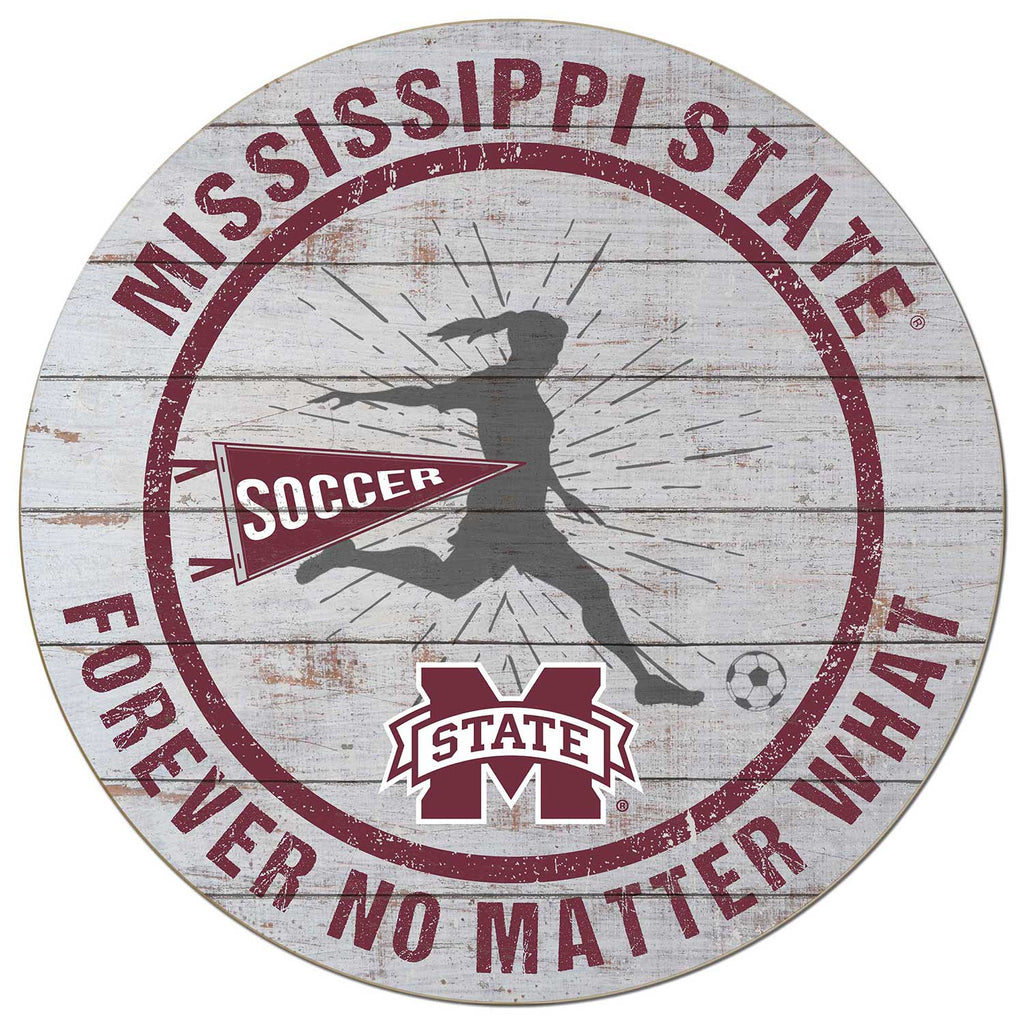 20x20 Throwback Weathered Circle Mississippi State Bulldogs Soccer Girls