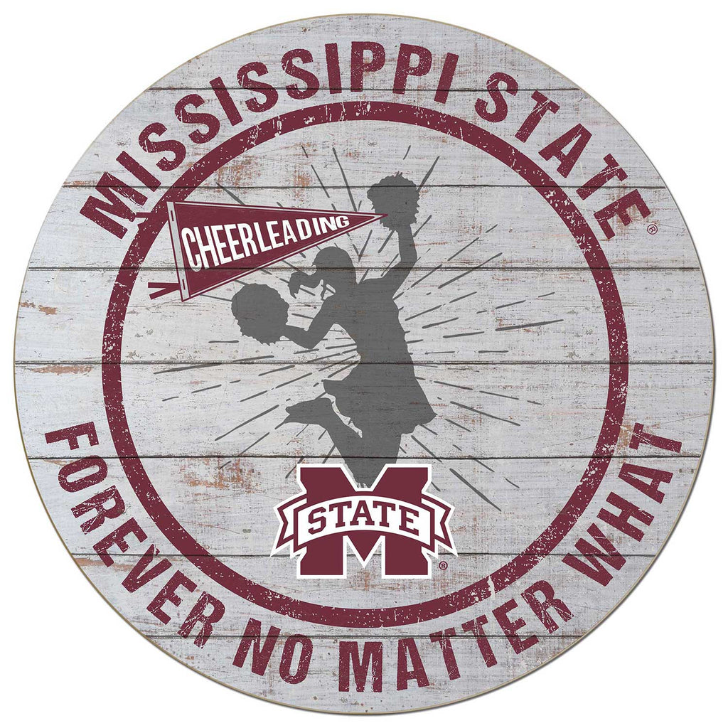 20x20 Throwback Weathered Circle Mississippi State Bulldogs Cheerleading