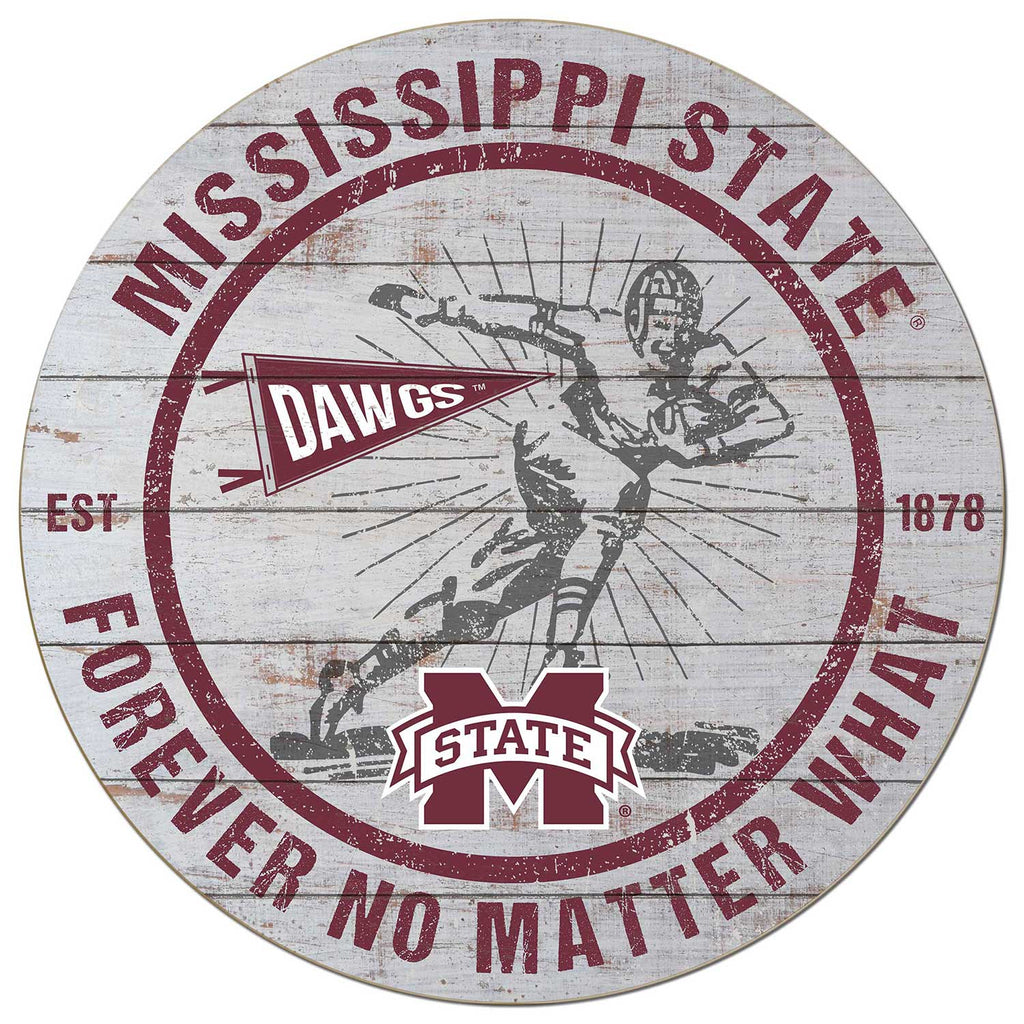 20x20 Throwback Weathered Circle Mississippi State Bulldogs