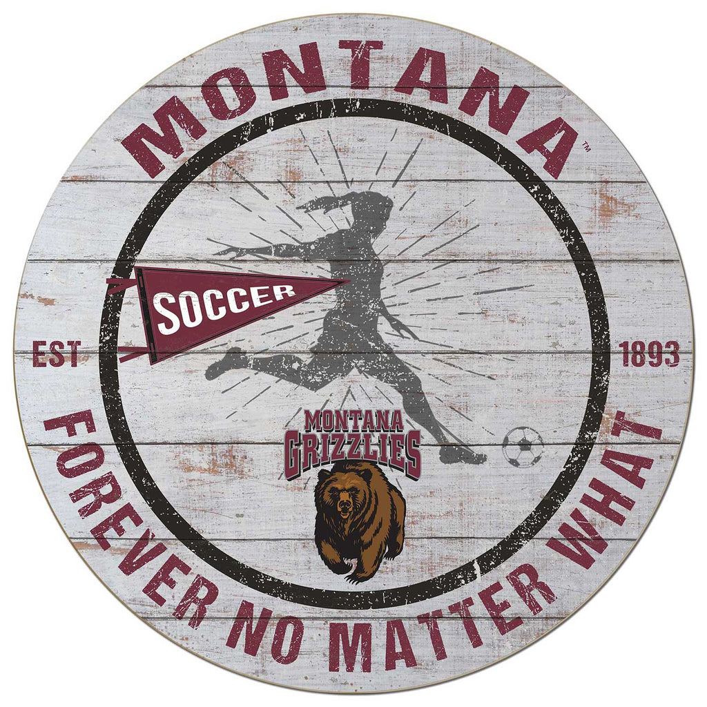 20x20 Throwback Weathered Circle Montana Grizzlies Soccer Girls