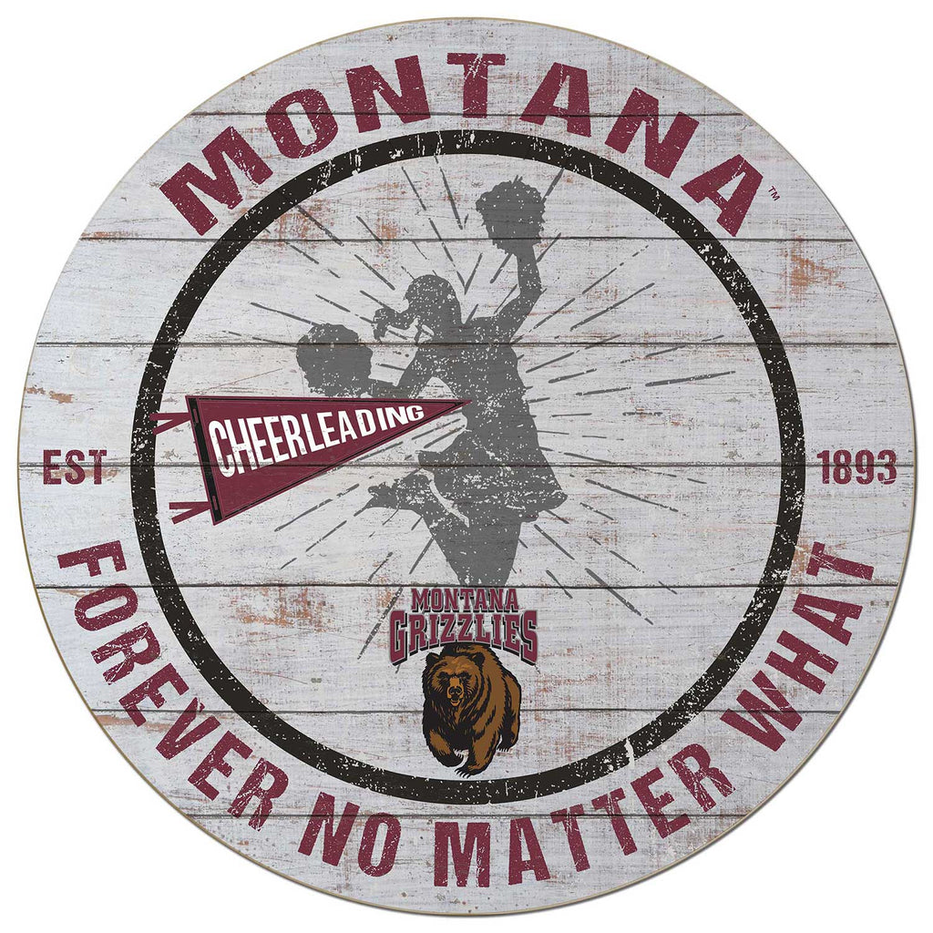 20x20 Throwback Weathered Circle Montana Grizzlies Cheerleading