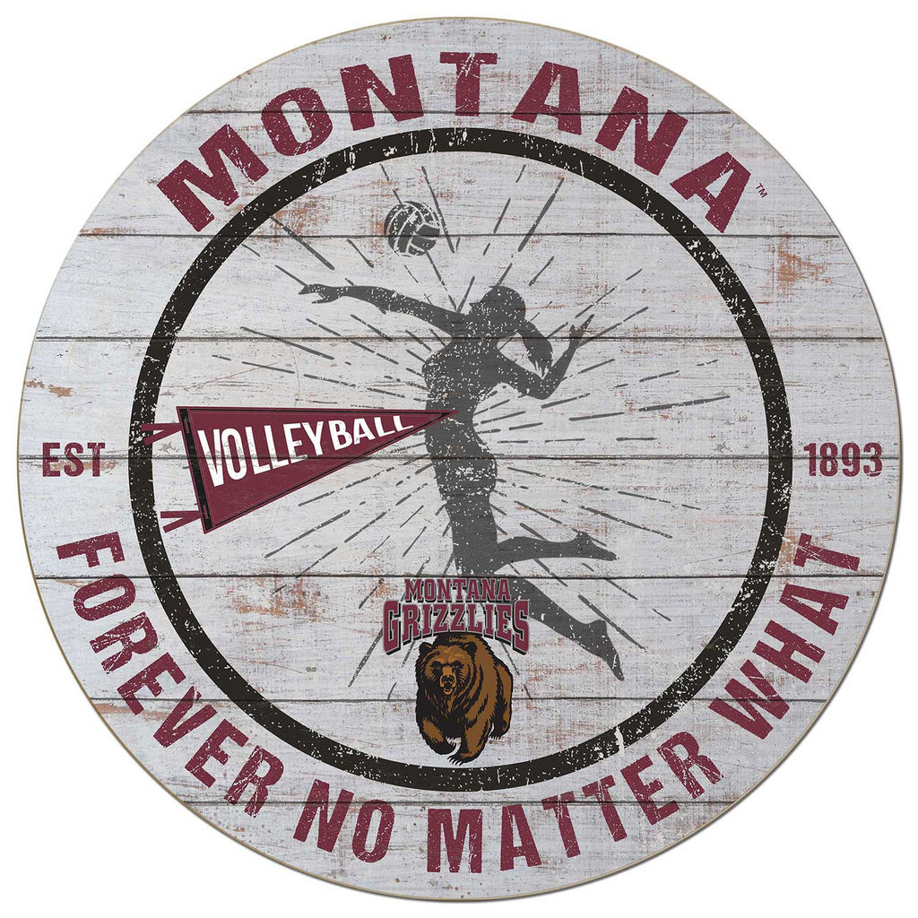 20x20 Throwback Weathered Circle Montana Grizzlies Volleyball Girls