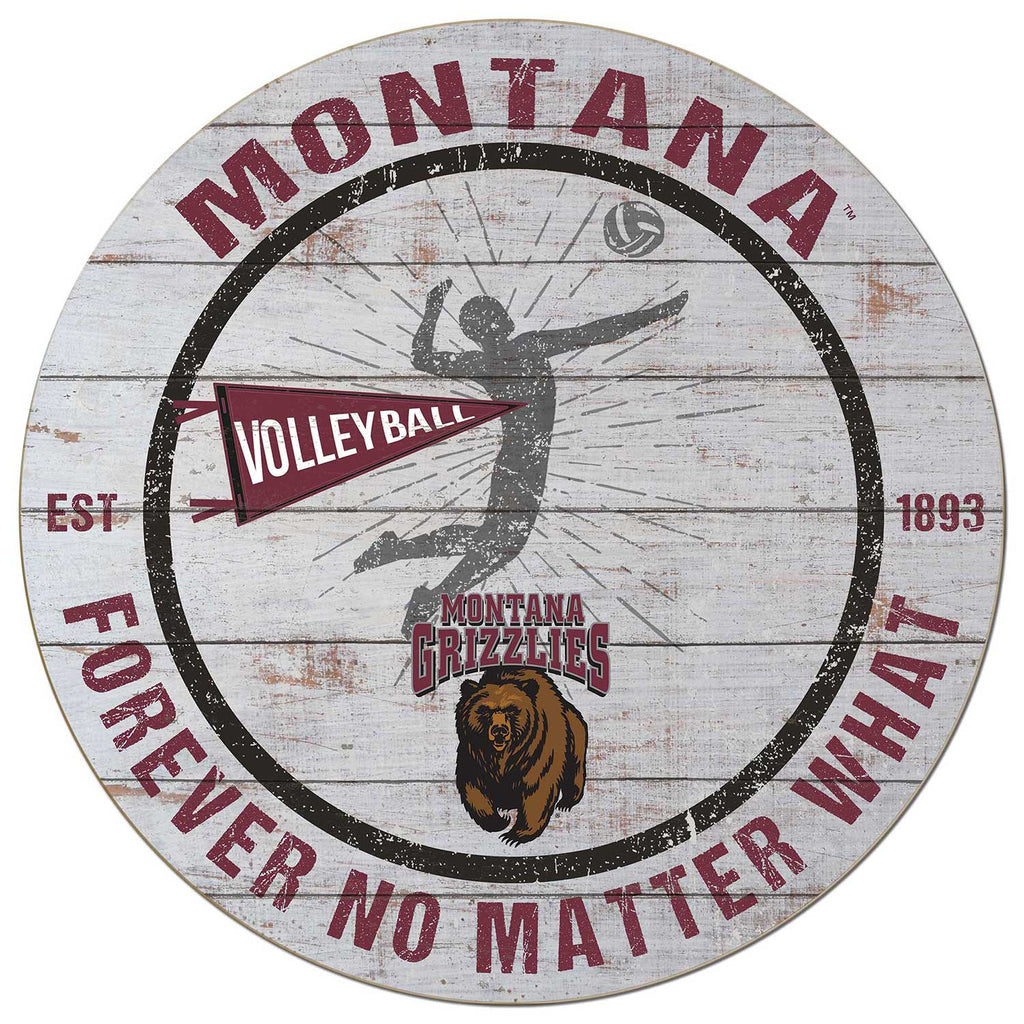 20x20 Throwback Weathered Circle Montana Grizzlies Volleyball
