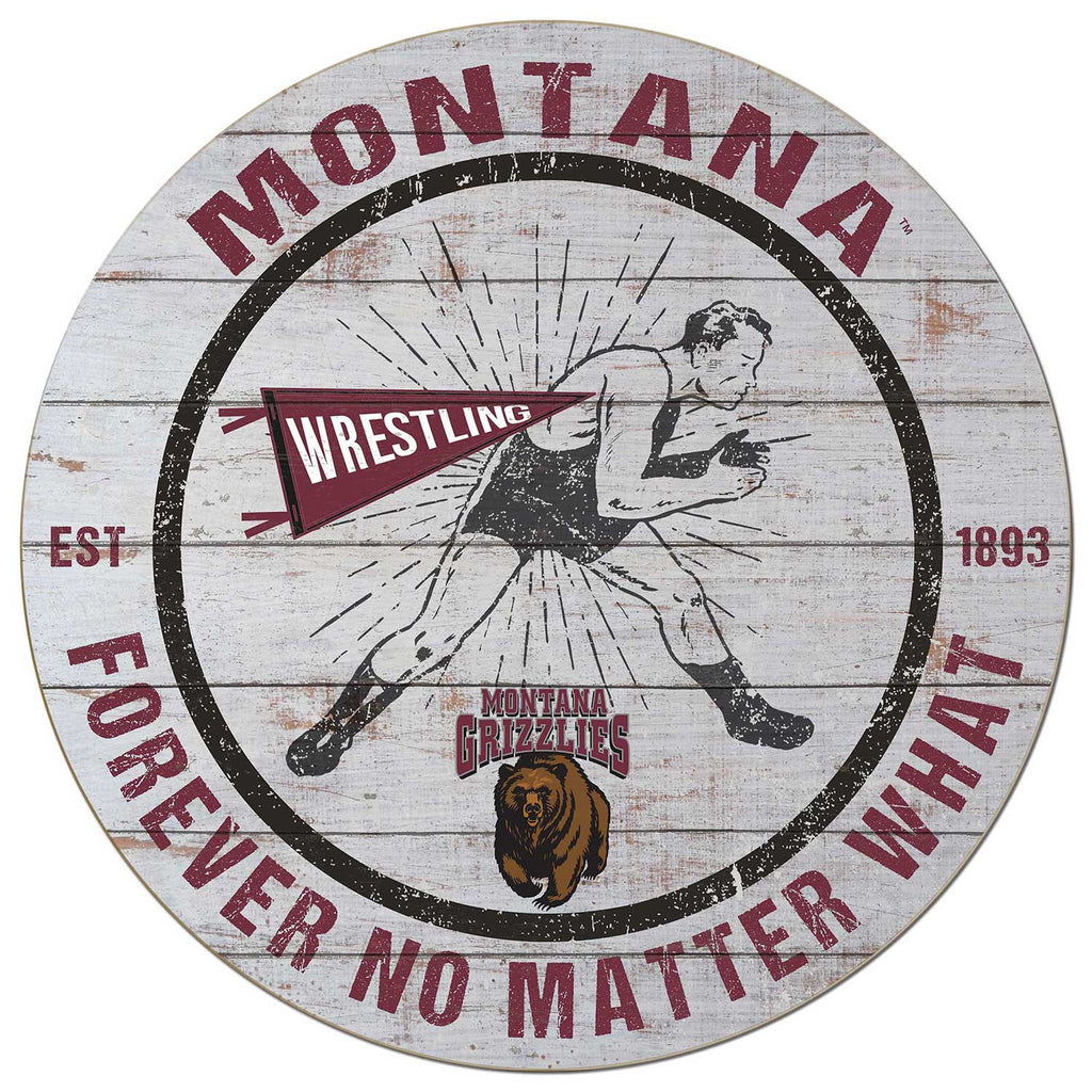 20x20 Throwback Weathered Circle Montana Grizzlies Wrestling