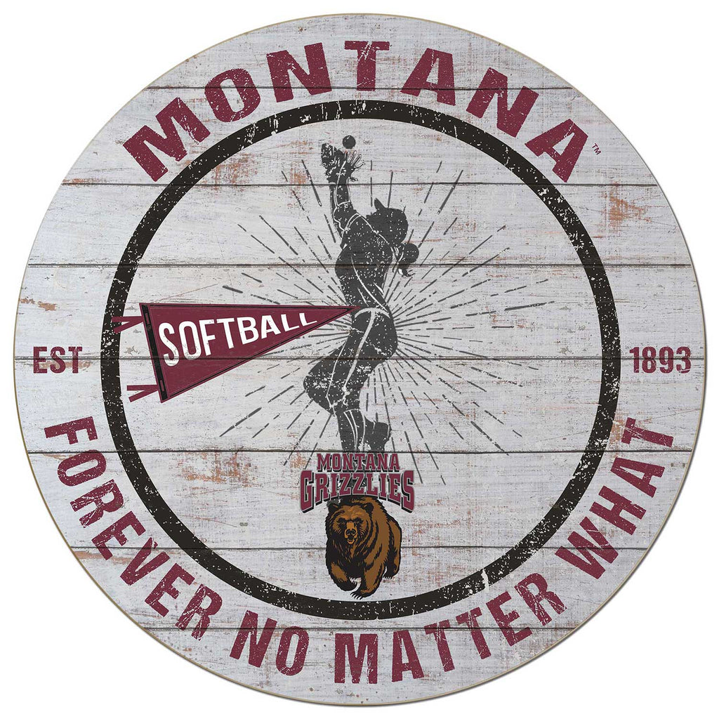 20x20 Throwback Weathered Circle Montana Grizzlies Softball